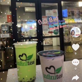 Infinitea - Melona with boba and Ube with cocont jelly. - Bubble Tea Near Me - Kapolei, Hawaii Infinitea - Melona with boba and Ube with cocont jelly. - Bubble Tea Near Me - Kapolei, Hawaii
