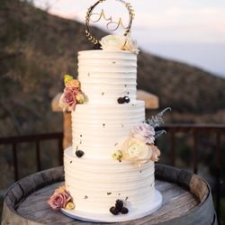 Citrus Blossom Bakery - Our passion fruit cake with fresh berries and flowers from Flowers by Mae Mae