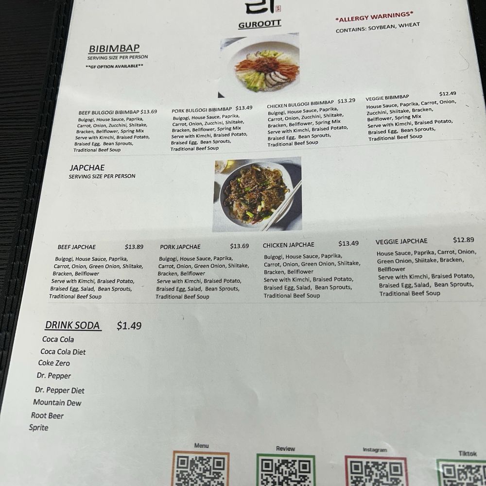 Guroott - Menu - Korean Near Me - Orem, Utah Guroott - Menu - Korean Near Me - Orem, Utah