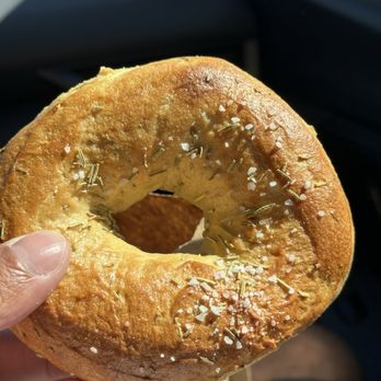 Barrio Bread - Rosemary "Bagel"  though better to say "Rosemary round". It didn't have the quality's and textures of a bagel. But it is tasty! - Bakeries Near Me - Tucson, Arizona