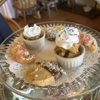 Aubrey Rose Tea Room - A variety of sweets, including their delicious bread pudding - Tea Rooms Near Me - La Mesa, California Aubrey Rose Tea Room - A variety of sweets, including their delicious bread pudding - Tea Rooms Near Me - La Mesa, California
