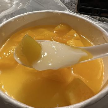 Formosa Bento - Mango Almond Pudding . Creamy, so smooth, and not super sweet. Perfect refreshing end to the meal. Will easily serve 4 people at least. - Taiwanese Near Me - Chino Hills, California Formosa Bento - Mango Almond Pudding . Creamy, so smooth, and not super sweet. Perfect refreshing end to the meal. Will easily serve 4 people at least. - Taiwanese Near Me - Chino Hills, California