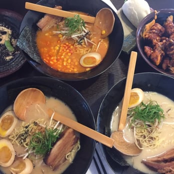Marumen - Clockwise starting from top: spicy miso, shio, and regular miso - Ramen Near Me - Fairfax, Virginia Marumen - Clockwise starting from top: spicy miso, shio, and regular miso - Ramen Near Me - Fairfax, Virginia
