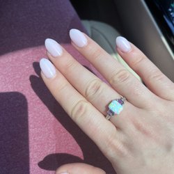 Nail Tech - The older guy took me in as a walk in. These are the best nails I've had done! $50 shellac #876 "flower girl"