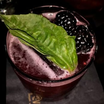 Library Bar - Whiskey + lemon juice + blackberries + basil (?) = delicious - Lounges Near Me - Hollywood, California Library Bar - Whiskey + lemon juice + blackberries + basil (?) = delicious - Lounges Near Me - Hollywood, California