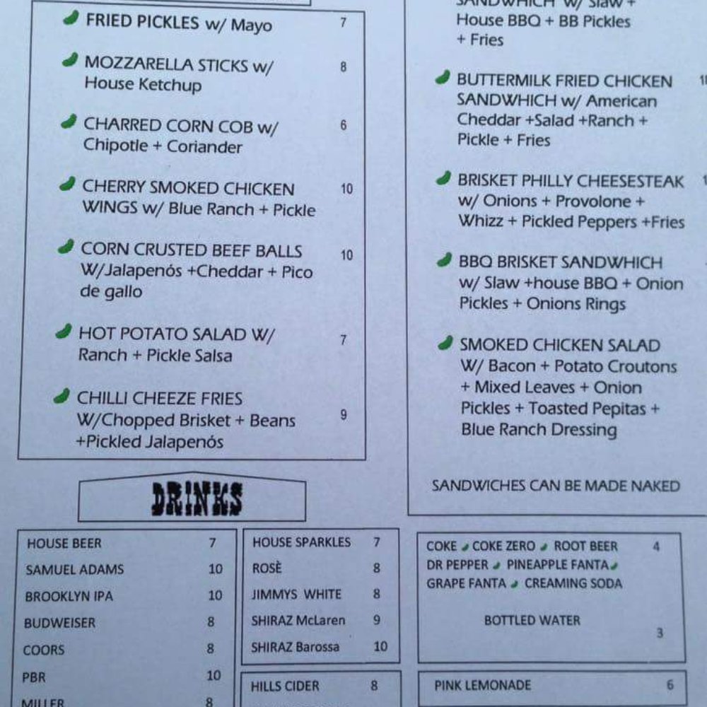 Sneaky Pickle - Menu for May-June (ish) - American Near Me - Goodwood, SA