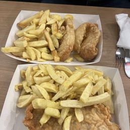 Cod and chips plus sole and chips