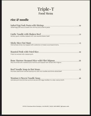Menu photo 2 Triple-T Gardena, CA