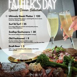 NOVA Kitchen & Bar Father's Day 2026 Dinner Menu