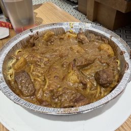 Baked beef brisket with spaghetti Baked beef brisket with spaghetti