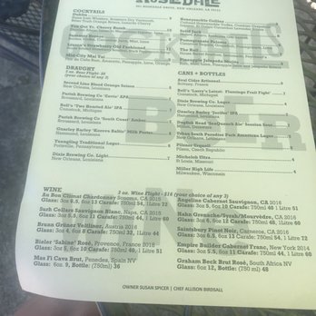 Rosedale - Menu - American Near Me - New Orleans, Louisiana Rosedale - Menu - American Near Me - New Orleans, Louisiana
