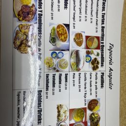 The menu