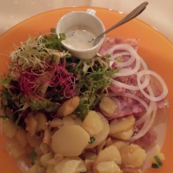 Hotel Idingshof - This was something called brawn, which Al ordered for dinner.  It came with a mixed salad and roasted potatoes. - Hotels Near Me - Bramsche, NI