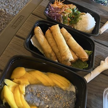 Tiki Thai To Go - Mango rice, lumpia and chicken curry - Thai Near Me - Kihei, Hawaii Tiki Thai To Go - Mango rice, lumpia and chicken curry - Thai Near Me - Kihei, Hawaii
