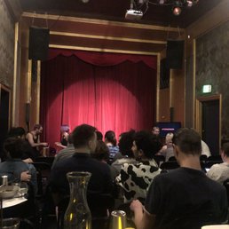 Jewelbox Theater interior. Some Booths in the back. The front is more comedy show seating. Jewelbox Theater interior. Some Booths in the back. The front is more comedy show seating.