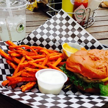 Grinderz - Turkey burger. Sweet potato fries. - Burgers Near Me - Huntington Beach, California Grinderz - Turkey burger. Sweet potato fries. - Burgers Near Me - Huntington Beach, California