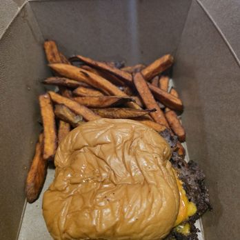The Cut - Double Smash with Sweet Potatoes - Burgers Near Me - Irvine, California The Cut - Double Smash with Sweet Potatoes - Burgers Near Me - Irvine, California