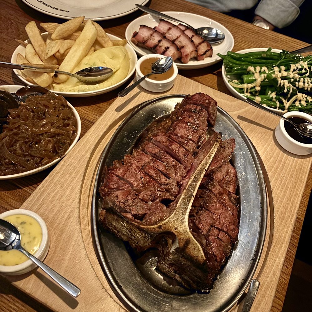 F.X.Buckley - Porterhouse with all the fixings and side of Sugar Pit Bacon. - Steakhouses Near Me - Dublin, D