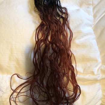 Gigi's Finest Hair Extensions - After 2 attempts to lighten. It's Red, which indicates hair has BLACK dye in it. More dye attempts would weaken & break hair. STAY AWAY! - Hair Extensions Near Me - Bronx, New York