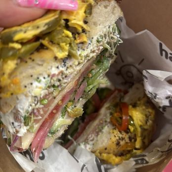 Hank's Bagels - the inside of a #3 - Bagels Near Me - Calabasas, California