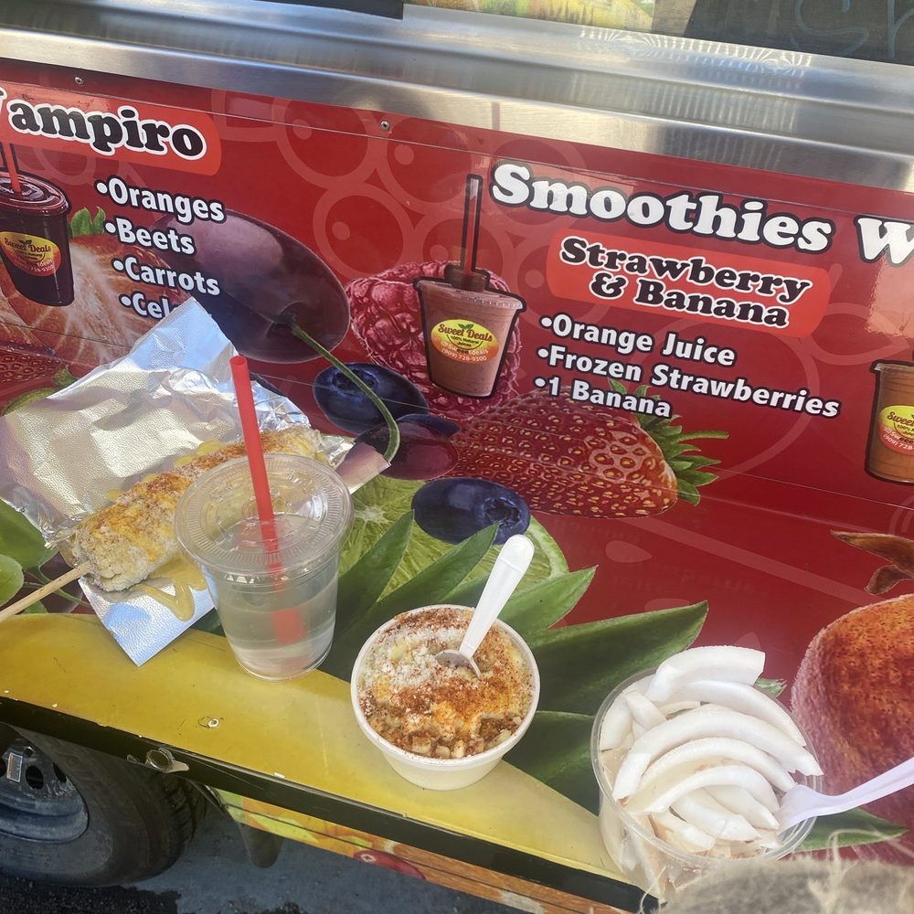 Elote, coconut water, Esquite Elote, coconut water, Esquite
