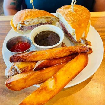 Asado Life - Picanha French dip sandwich and steak fries. - New American Near Me - Saint Augustine, Florida Asado Life - Picanha French dip sandwich and steak fries. - New American Near Me - Saint Augustine, Florida