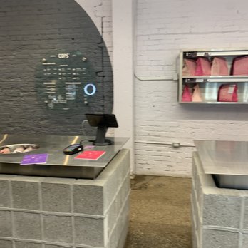 Cops - a counter in a public restroom - Donuts Near Me - Toronto, Ontario