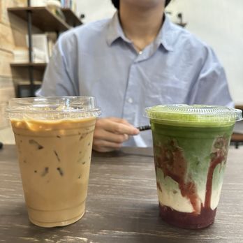 Kingdom kafe - Iced latte and strawberry matcha latte - Breakfast & Brunch Near Me - Fresno, California Kingdom kafe - Iced latte and strawberry matcha latte - Breakfast & Brunch Near Me - Fresno, California