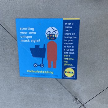 Lidl - a blue sign with a picture of a man and a baby carriage - Grocery Near Me - Orangeburg, South Carolina