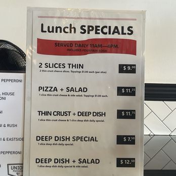 Union Pizza Company - Lunch menu - Pizza Near Me - Manhattan Beach, California