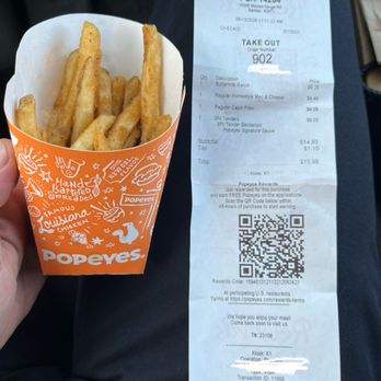 Popeyes - "Regular" fries. They didn't even fill it up! - Fast Food Near Me - Santee, California