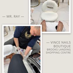 Vince Nails Boutique - T: Hot stone left under my feet after a leg massage. B: Last minute upgrade for a paraffin treatment.
