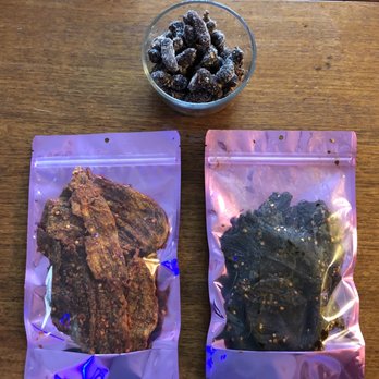 Kho Bo Bites - Candied Tamarind, left Lemongrass Jerky, right BBQ - Specialty Food Near Me - Kent, Washington Kho Bo Bites - Candied Tamarind, left Lemongrass Jerky, right BBQ - Specialty Food Near Me - Kent, Washington