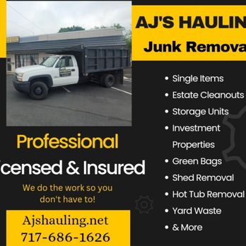 Aj's Hauling - Junk Removal - Junk Removal & Hauling Near Me - Camp Hill, Pennsylvania Aj's Hauling - Junk Removal - Junk Removal & Hauling Near Me - Camp Hill, Pennsylvania