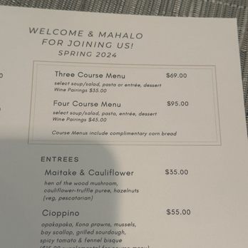 PAI Honolulu - Menu - New American Near Me - Honolulu, Hawaii