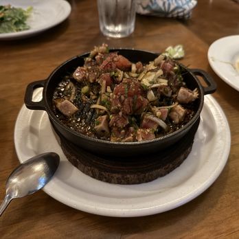 Moon & Turtle - Sizzling Tetsuyaki poke (and Smoked Tonnato Caesar salad in the background) - Seafood Near Me - Hilo, Hawaii