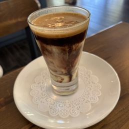 Pistachio affogato