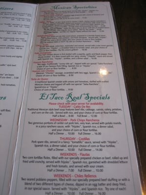 Menu photo 3 El Taco Real Hammond, IN