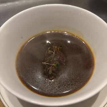 Alinea - Mushroom soup - New American Near Me - Chicago, Illinois Alinea - Mushroom soup - New American Near Me - Chicago, Illinois