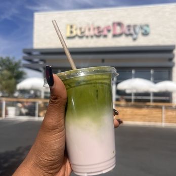 Better Days - Berry Matcha latte (oat milk)- iced - Coffee & Tea Near Me - Las Vegas, Nevada Better Days - Berry Matcha latte (oat milk)- iced - Coffee & Tea Near Me - Las Vegas, Nevada