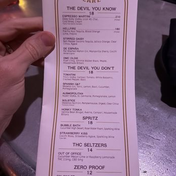 Devil May Care - Drink menu - Lounges Near Me - Austin, Texas