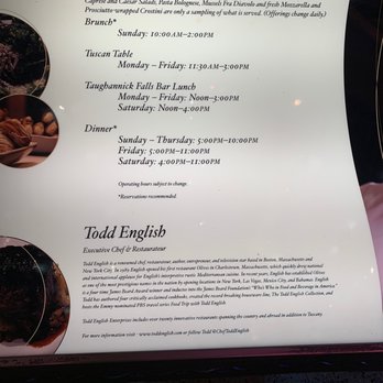 Todd English's Tuscany - Italian Near Me - Uncasville, Connecticut