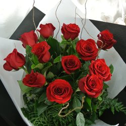 Flowers on Queen St - Flowers on Queen st Campbelltown Florist 12 Long Red Rose Bouquet