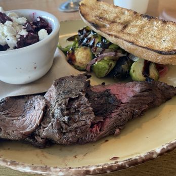 Urban Plates - Grilled Grass Fed Steak Beet Salad W. Goat Cheese Roasted Brussels Sprouts W. Balsamic Glaze Slice Grilled Rustic Bread - Salad Near Me - Sacramento, California Urban Plates - Grilled Grass Fed Steak Beet Salad W. Goat Cheese Roasted Brussels Sprouts W. Balsamic Glaze Slice Grilled Rustic Bread - Salad Near Me - Sacramento, California