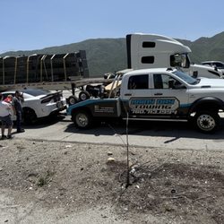 Rainy Day Towing - Picking up a stranded customer one the cajon pass got them off the freeway safe and fast
