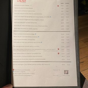Lakasa - Full dinner menu - Spanish Near Me - Madrid, M