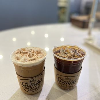 Compa Coffee Roasters - B-Side (left), Espresso Tonic (right) - Coffee Roasteries Near Me - San Diego, California Compa Coffee Roasters - B-Side (left), Espresso Tonic (right) - Coffee Roasteries Near Me - San Diego, California
