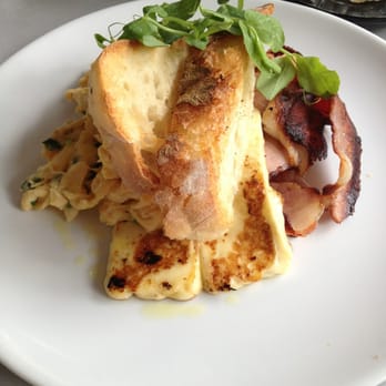 The Pantry - Scrambled eggs with haloumi and bacon - Cafeteria Near Me - Hawthorn, SA The Pantry - Scrambled eggs with haloumi and bacon - Cafeteria Near Me - Hawthorn, SA