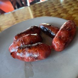 Philippine chorizo. Sweet. They remind me of a meat version of a plantain.