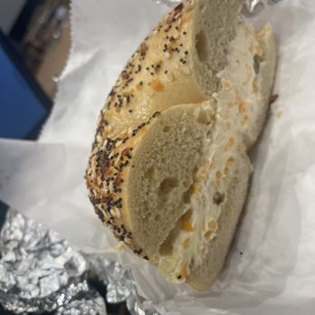 Ruby's New York Style Bagels - Everything Bagel with Jalapeño and Cheddar CC - Bagels Near Me - Mount Pleasant, South Carolina Ruby's New York Style Bagels - Everything Bagel with Jalapeño and Cheddar CC - Bagels Near Me - Mount Pleasant, South Carolina
